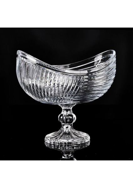 Oval Ayaklı Cam Servis Kase 26X16X24CM modelleri