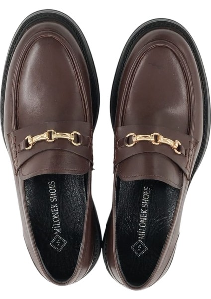 420525LY3210 Erkek Günlük Loafer Tokalı Kahverengi