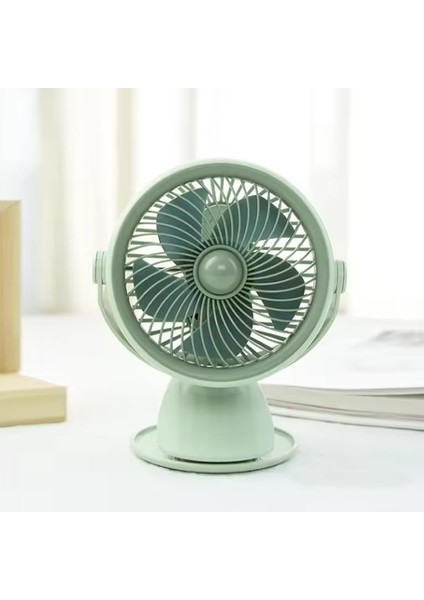 Taşınabilir Mini USB Şarjlı Fan Kıskaçlı Masa Kenarına 3 Kademeli Hız Ayarı Şarj Edilebilir Mini Vantilatör Soğutucu 14CM Mini Fan YS2285 Yeşil (YS-2285 - Yeşil)