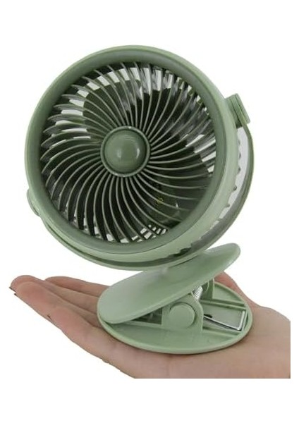 Taşınabilir Mini USB Şarjlı Fan Kıskaçlı Masa Kenarına 3 Kademeli Hız Ayarı Şarj Edilebilir Mini Vantilatör Soğutucu 14CM Mini Fan YS2285 Yeşil (YS-2285 - Yeşil)