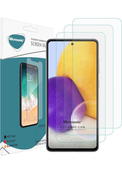 Samsung Galaxy A73 5g Ekran Koruyucu Nano Cam (3`lü Paket)