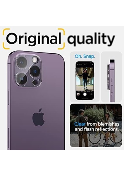 iPhone 16 Pro Max / 16 Pro / 15 Pro Max / 15 Pro / 14 Pro Max / 14 Pro Kamera Lens Camı Koruyucu Glas.tr Optik (2 Adet) Crystal Clear - AGL05761