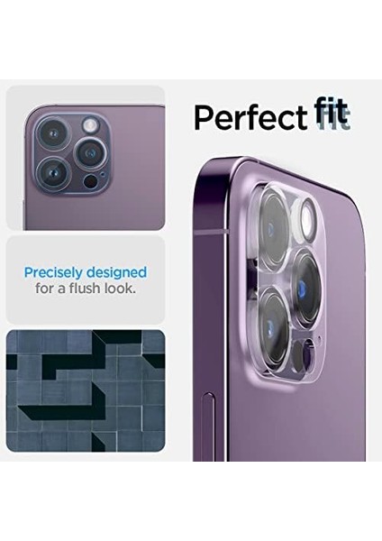 iPhone 16 Pro Max / 16 Pro / 15 Pro Max / 15 Pro / 14 Pro Max / 14 Pro Kamera Lens Camı Koruyucu Glas.tr Optik (2 Adet) Crystal Clear - AGL05761