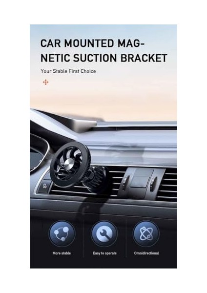 Mıknatıslı Araç Içi Telefon Tutucu Havalandırma Montaj Telefonu 360 Derece Döndürebilir Fonksiyonel Kullanım ve Kurulumu Kolay Cep Telefonu Tutucu ML216 modelleri