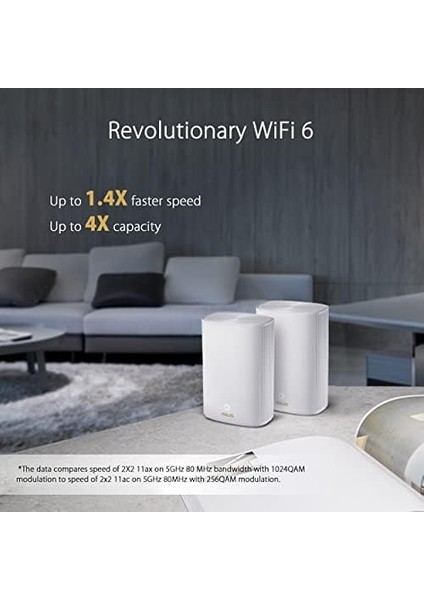 Zenwifi Xp4 AX1800 Wifi6 Dual-Band Powerline Hybrid Mesh Sistemi (Ikili Paket)
