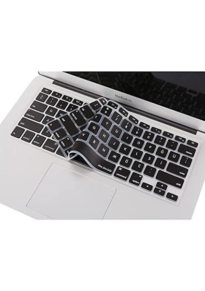Macbook Klavye Air Pro Koruyucu (Us To Tr) (Eski Usb'li Model 2008-2017) ile Uyumlu Siyah