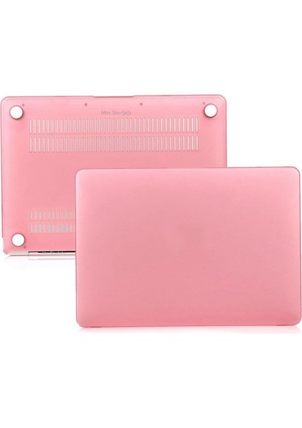 Macbook Air M1 Kılıf 13 Inç Mat Buzlu Flu (Touchıd'li M1 Air) A2337 A2179 A1932 ile Uyumlu Pembe