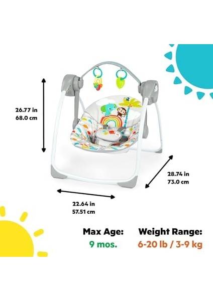 Starts Cennet Taşınabilir Kompakt Otomatik Müzikli Bebek Salıncağı, Uniseks, Yenidoğan ve Üstü