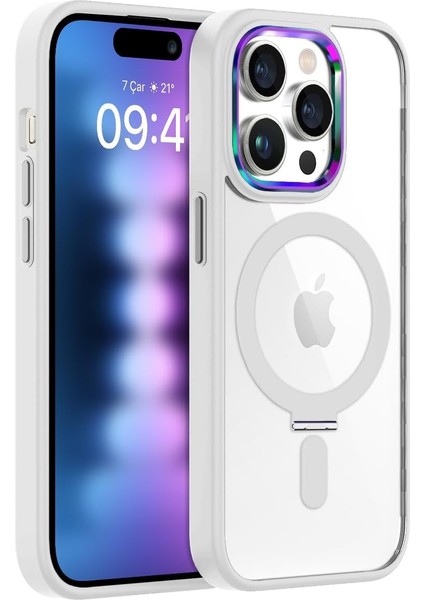 Labs iPhone 15 Pro Max Ile Uyumlu Bumpermag Kılıf (Beyaz)