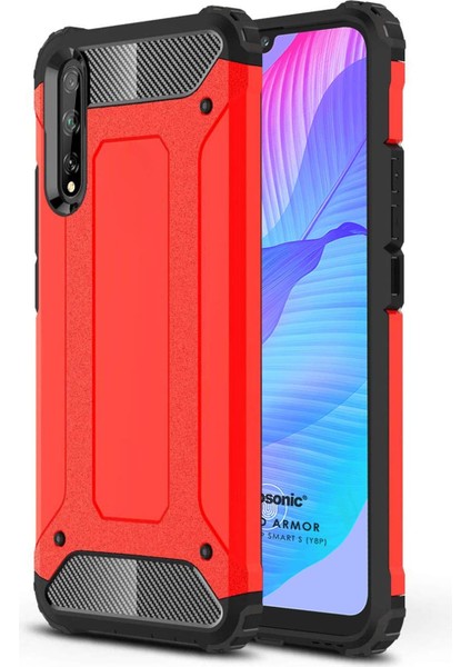 Huawei Y8P Için Kılıf Rugged Armor Kırmızı [Y8P ile Uyumlu Kılıf - Kırmızı]