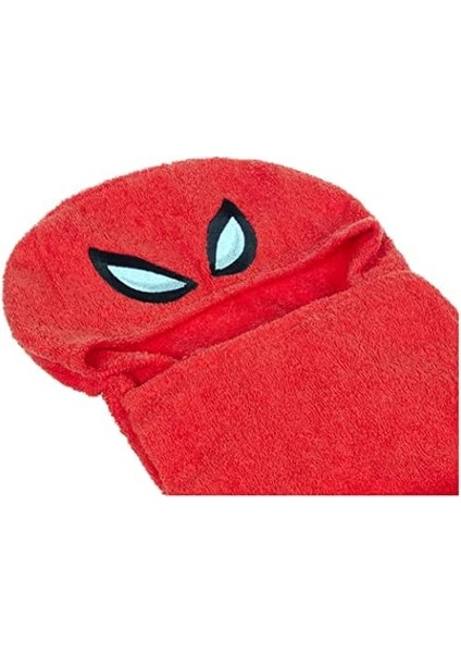 Spiderman Lisanslı Karakter BASKILI Pamuk Bebek Havlu Panço, Çok Renkli, 75X130 cm