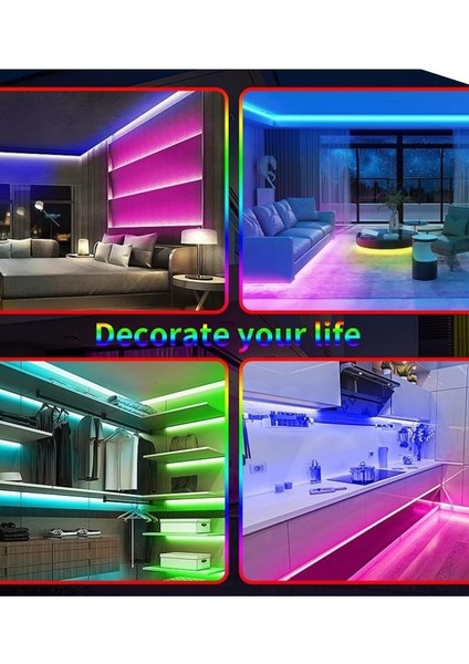 Renk Rgb Şerit LED Işık, Ir Kumandalı, Renk Değiştiren Esnek LED Aydınlatma, Ev, Dekor ve Parti Için (2.5 Metre)