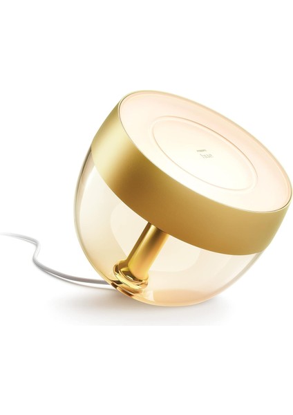Hue Iris Akıllı Masa Lambası V4 [altın], Bluetooth, Alexa, Google Assistant ve Apple Homekit ile Çalışır