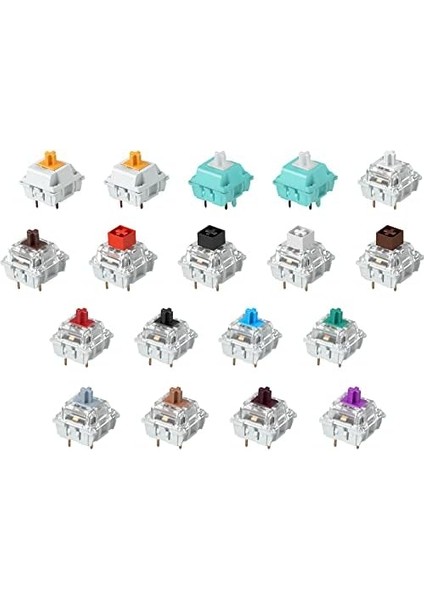 Gaming 18 x Klavye Anahtarı Deneme Paketi - 6 x Gateron | 8 x Kailh | 4 x Glorious Şalter, 4 Çeşit O Halka Amortisör (Toplam 20 O Halkası), Tüm Gmmk/mx Klavyeler Için Uygundur…