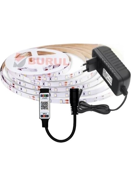Rgb Akıllı Şerit LED Işık - SB-6526, 256 Renk, Bluetooth Kontrollü, Dekoratif ve Ortam Aydınlatması, Oyun ve Çalışma Masası, Tv, Parti, Yatak Odası Için (5 Metre)