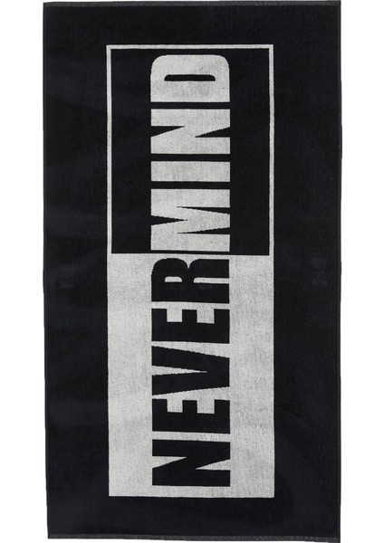Erkek Slogan Desenli Pamuklu Plaj Havlusu