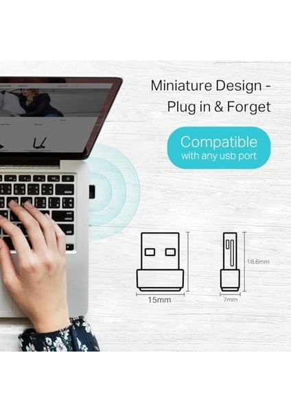 Archer T2U Nano, AC600 Mbps Nano Kablosuz USB Adaptör