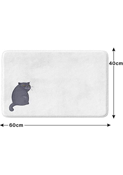 Sevimli Tasarımlı Mikrofiber Banyo Paspası, Kaymaz Taban, Makinede Yıkanabilir (69_BPSM, 2'li Takım 40X60_50X80)