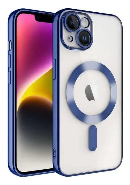 iPhone 13 Için Kılıf Kamera Korumalı Magsafe Wireless Şarj Özellikli Demre Kapak Çok Şık Kristal Kılıf Telefonunuzu Tam Korur iphone 13 Kablosuz Şarj Destekli (Sierra Mavisi)