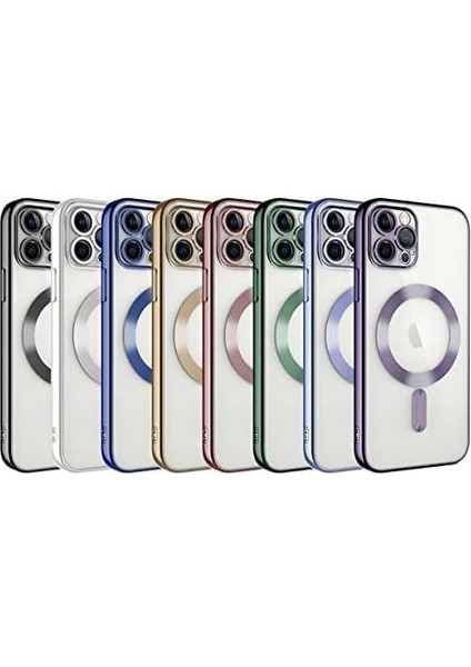 iPhone 13 Için Kılıf Kamera Korumalı Magsafe Wireless Şarj Özellikli Demre Kapak Çok Şık Kristal Kılıf Telefonunuzu Tam Korur iphone 13 Kablosuz Şarj Destekli (Sierra Mavisi)