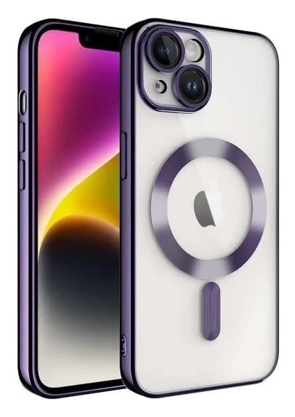 iPhone 13 Için Kılıf Kamera Korumalı Magsafe Wireless Şarj Özellikli Demre Kapak Çok Şık Kristal Kılıf Telefonunuzu Tam Korur iphone 13 Kablosuz Şarj Destekli (Sierra Mavisi)