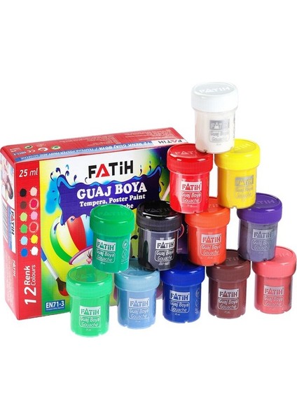 Alex Schoeller Çok Amaçlı Sanatsal Blok 35X50 200 gr 15 Yaprak Fatih 12 Renk 20 ml Guaj Boya Plastik Spatula Fırça indirimleri