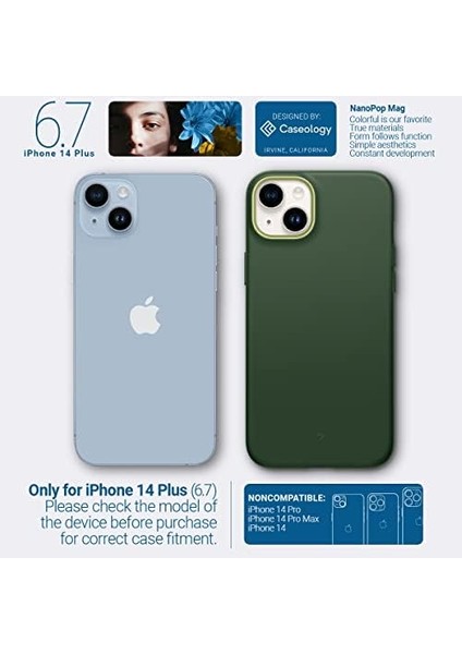 Spigen iPhone 14 Plus Kılıf Nano Pop Mag Magsafe Özellikli Avo Green - ACS04937