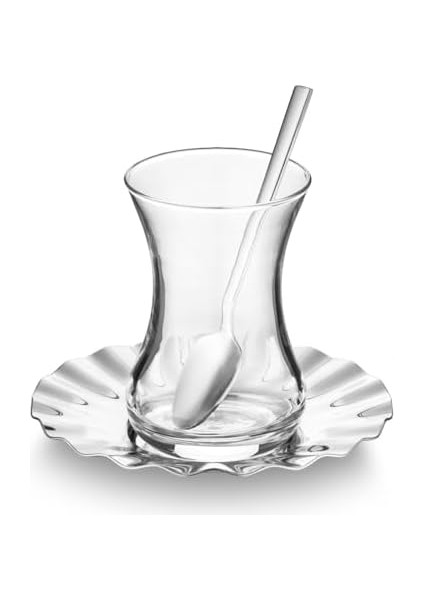 Velena 18 Parça 6 Kişilik Çelik Çay Seti