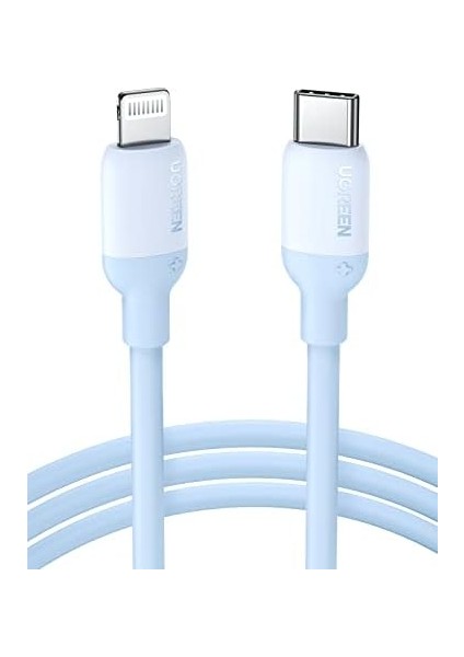 Usb-C Lightning Kablo Mavi 1 M Mfi Test Edilmiş Power Delivery Tip C Lightning Şarj Kablosu Silikon Jel iPhone 13 iPhone Se 3 iPhone 12 iPhone 11 iPad 2021 Airpods Pro Airpods Max ile Uyumlu