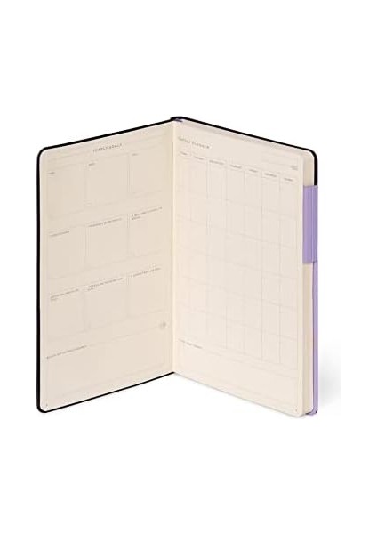 - Not Defteri, Çizgili, Medium, 192 Sayfa, Yumuşak Pu Cilt, Fsc® Sertifikalı Kağıt, Fildişi Renkli Kağıt 90 G/m², Aylık Planlayıcı, Adres Defteri, Yer Işareti, 13 x 21 Cm, Renk Lavanta