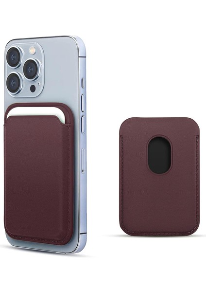 Kılıf Apple iPhone 15 Pro Için Leather Wallet Magsafe Mor [iphone 15 Pro ile Uyumlu Kılıf - Mor]