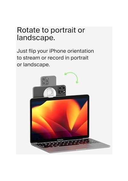 Mac Dizüstü Bilgisayarlar Için Magsafe iPhone Tutucu; Kamera Aktarma Fonksiyonlarının Kullanımı Için Kolay Manyetik Sabitleme, iPhone 16, Plus, Pro, Pro Max, 15/14/13/12 ile Uyumlu, Beyaz