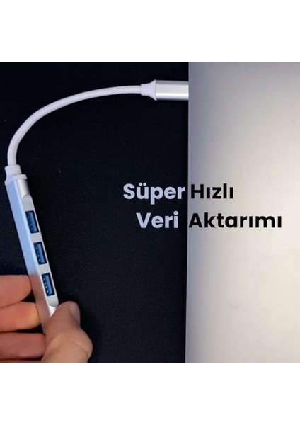 Type C To USB 3.0 Çoklayıcı 4 Adet Port Otg Çoğaltıcı Adaptörü - USB C To USB 3.0 - Macbook Için USB Portu USB Hub Çevirici