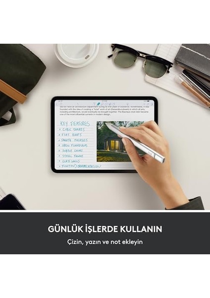 Crayon Usb-C iPad Için Dijital Kalem, Apple Pencil Teknolojisi Ile, Sıfır Gecikmeli Piksel Hassasiyeti, Hızlı Usb-C Şarı, Dinamik Akıllı Uç, Gri