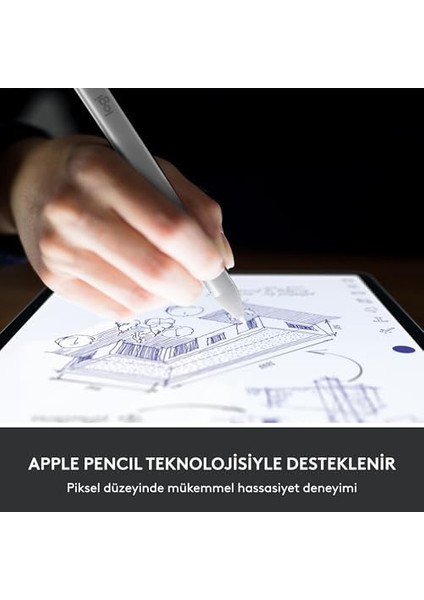 Crayon Usb-C iPad Için Dijital Kalem, Apple Pencil Teknolojisi Ile, Sıfır Gecikmeli Piksel Hassasiyeti, Hızlı Usb-C Şarı, Dinamik Akıllı Uç, Gri