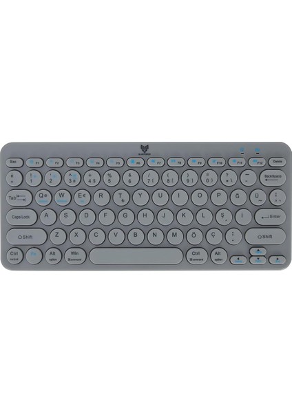 BT-K95 2,4ghz Wireless + Bluetooth Kablosuz Sessiz Klavye Uzay Gri Çift Modlu Telefon Tablet Mac Uyumlu