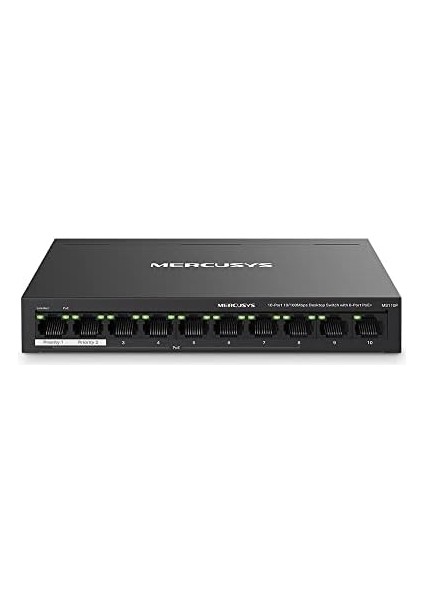 MS110P, 10-Port 10/100MBPS Desktop Switch With 8-Port Poe+