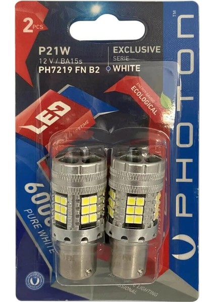 93 P21W Beyaz Tek Duy Fanlı Ampul Takımı, 12 Volt, 2 Adet