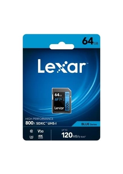 64GB Professional 800X Sdxc™ Uhs-I Cards, Up To 120MB/S Read 45MB/S Write C10 V30 U3