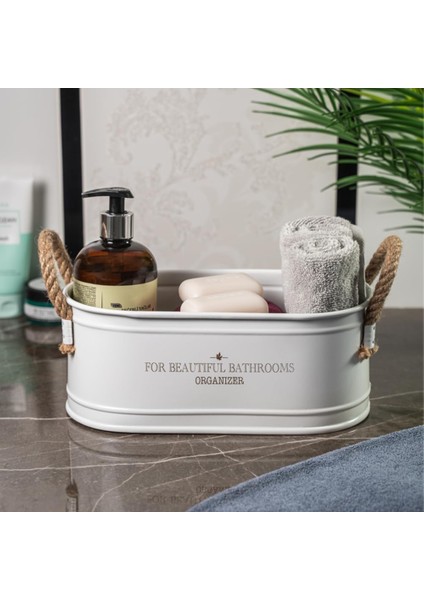 Metal Ip Kulplu Baton Metal Banyo Düzenleyici, Banyo Organizeri (For Beautiful Bathrooms Organizer Baskı) LN1207B