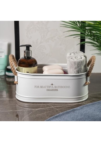 Metal Ip Kulplu Baton Metal Banyo Düzenleyici, Banyo Organizeri (For Beautiful Bathrooms Organizer Baskı) LN1207B