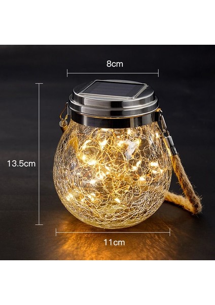 Güneş Enerjili LED Işıklı Cam Küre Solar Sarkıt – Dekoratif Bahçe Aydınlatması