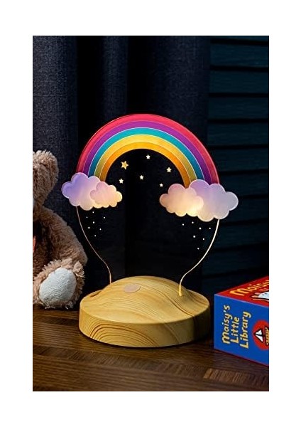 Gökkuşağı Desenli Rainbow Doğum Günü Hediyesi Renkli LED Gece Lambası