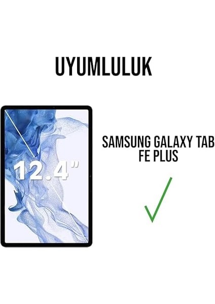 Samsung Tablet Için Tasarlanmış Uçtan Kenara Kapsama Tam Koruma Temperli Cam (Galaxy Tab S9 Fe Plus X610)