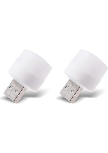 USB LED Küçük Beyaz Işık, USB Mini LED Lamba, Koridor, Tuvalet, Oturma Odası, Çocuk Odası Için Rehber Gece Aydınlatma Işığı (2 Adet)