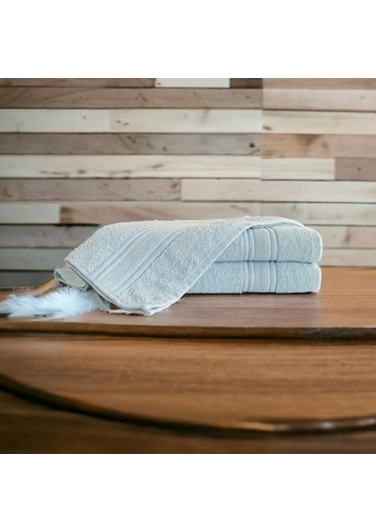 HOME%100 Cotton Havlu Takımı Vücut Havlusu 90X140 Cm, Baş Havlusu 50X80 Cm, Ekstra Yumuşaklık (Mavi)