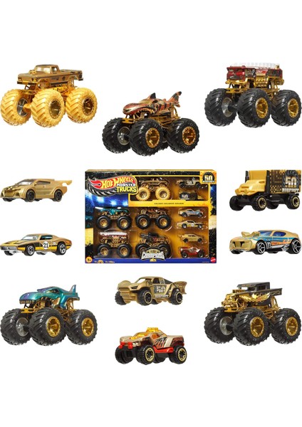 Wheels Monster Trucks Bigfoot Trophy Şampiyonları Araba ve Kamyon Çoklu Arabalar