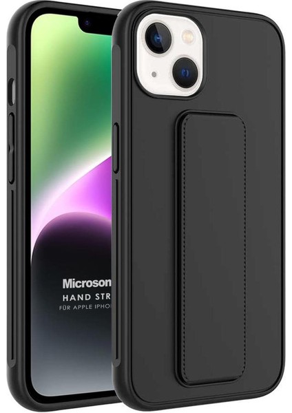 Apple iPhone 14 Plus Için Kılıf Hand Strap Siyah [iphone 14 Plus ile Uyumlu Kılıf - Siyah]