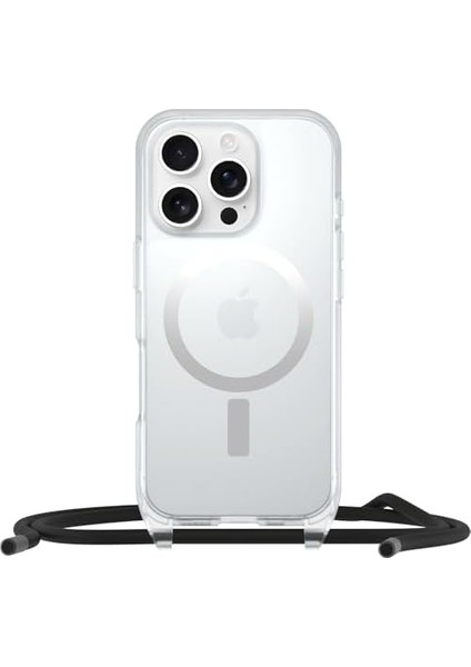 iPhone 16 Pro Uyumlu Magsafe'li React Kolye Kılıfı, Ayarlanabilir ve Çıkarılabilir Cep Telefonu Zincirine Sahip Ultra Ince, Koruyucu Kılıf, Şeffaf