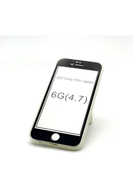 6 Plus / 6s Plus Uyumlu Önlü Arkalı 360 Kaplayan Silikon Kılıf (Siyah)